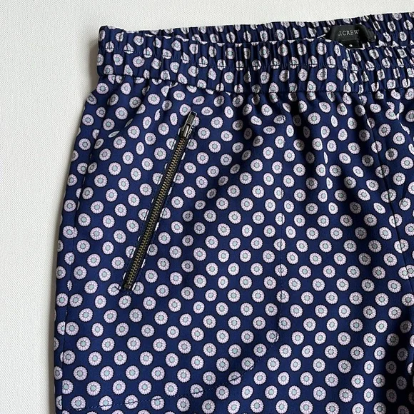 J.Crew Turner Pant In Medallion Foulard -Blue/ Lilac- Size 8 - Picture 4 of 7
